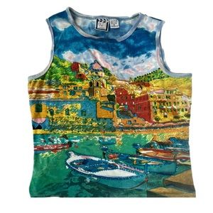 vintage 90s graphic high neck tank top